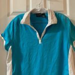 Brooks Bobbie  Blue/White Short Sleeve Polo Shirt 2XL Photo 4