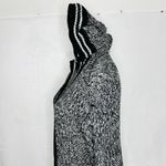 True Craft  Sz XS Hooded Open Varsity Cardigan Chunky Knit Sweater Black/White Photo 5