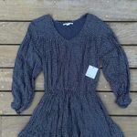 O'Neill NWT O'Neil Amaryn Long Sleeve Navy Blue and White Speckled Mini Dress Photo 1