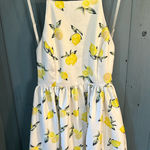 Fancyinn  White Dress with Yellow Lemon Pattern | Size Medium Photo 0