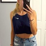 Nike  Navy Blue Embroidered Tank Top Photo 0