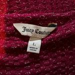 Juicy Couture Deep Red Cropped Vneck Sweater Metallic Collar Ragged Edges Large Photo 14
