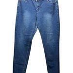 UWD Denimwear High Rise Jeans Skinny Leg Triple Button Dark Wash Women's Size 15 Blue Photo 0
