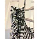 Gingham Checkered Ruffle Top By Circus NY Size L Black Size L Photo 3