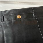 Liz Claiborne  Faux Leather A Line with Gold Tone Buttons, Size 8 Photo 4