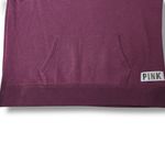 PINK Victoria's Secret Burgundy 1/4 Zip Logo Sweatshirt Pocket Soft Cozy Size XS Photo 4