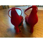 Vince Camuto NWOT Red Ankle Strap Leather Studded Krellen Stiletto,sz 5.5 Photo 5