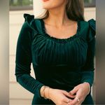 NEW Ivy City Co. Cleopatra Flare Long Sleeve Midi Dress Velvet Green Medium M Photo 2