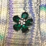 Sundays Multicolor Striped V-neck Jeweled Button Long Sleeve Cardigan Sweater S Photo 2