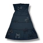 Anthropologie  Odille Bow Detail Tiered Strapless Midi Dress Black 10 Whimsygoth Photo 11