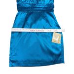 Arden B  Sweetheart Double Rope Halter Dress Tropical Turquoise Size 2 Satin Glam Photo 5