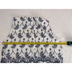 AQUA  Embroidered Layered dress‎ Sleeveless Floral Cotton White Blue XXL Photo 6