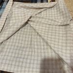Max Studio plaid Beige linen mix A-Line Semi Wrapped Skirt NWT Photo 9