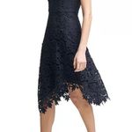 Eliza J  Lace Asymmetrical-Hem Dress Navy Women’s Sz 4 Photo 2