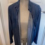 A New Day Button Down Dark Wash Denim Shirt Photo 1