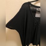 Young Fabulous and Broke  Black Gathered Front V-Neck Short Sleeve T-Shirt Size S Photo 4