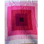 Elaine Gold Pink Square Scarf bold geometric pattern nested squares 80 cm Photo 4