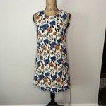Slate + Willow  Womens Size 8 Blue Orange Floral Jacquard Shift Dress Sleeveless Photo 0