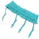 Victoria's Secret Victoria’s Secret Turquoise Lace Garter Belt with Adjustable Straps Photo 5
