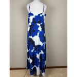 Banana Republic  Slip Dress Womens 12 Blue Maxi Magnolia Floral Long Babydoll Photo 5