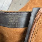 ALDO Suede Boots 8.5 Tan Leather Zipper Ankle Chunky Heel Western Boho Casual Photo 8