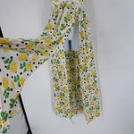 Womens Lemon Print Maxi Dress Halter Neck Size S Slit White Yellow Fun Party Photo 6