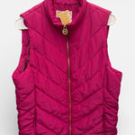 Michael Kors NWT Michael  Chevron Puffer Vest – Deep Fuchsia – Size L MSRP $125 Photo 0