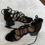 Madden Girl  strappy black sandals with tassels and chunky heel 7 Photo 4