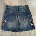 EXPRESS  Floral Embroidered Denim Mini Skirt Size 2 Photo 5