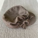 Vintage Y2K Brown White Houndstooth Wool Blend Newsboy Hat Cap Photo 5