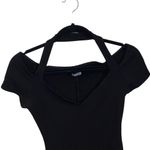 Reformation Black Ribbed Off-Shoulder Body Suit Classic basic 90s style Fall Photo 8