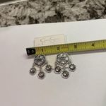 Jessica Simpson NWT  $24 Silver Tone / Rhinestone Pierced Dangle Earrings Photo 7
