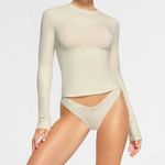 SKIMS Cotton Jersey Long Sleeve T-Shirt In Bone Size XS Photo 0