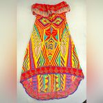 Flying Tomato • Flounce Strapless Dress Size Large Tribal High Low Colorful Cute Photo 6