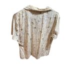 Bridgetown Collection XL Beige 100% Silk Printed Short Sleeve Button Photo 1