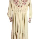 Amazon Vintage Style V-Neck Boho Peasant Maxi Dress Long Sleeves Women's Small Photo 0