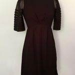 Max and Cleo Little Black Dress Short Sheer Sleeves Photo 0