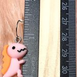 Kawaii Pink and Orange Dinosaur Earrings Photo 3