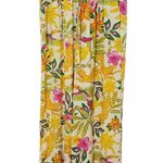 Rose + Olive Yellow Tropical Print Wide-Leg Pants NWT Size Medium Photo 0