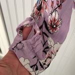 Altar'd State Altar’d State Pastel Purple Long Sleeve Floral V-Neck Blouse | Size Large Photo 3