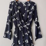 Modlook 29  Women's Dark Navy Floral Long Sleeve Romper Size M Photo 0