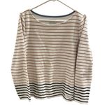 Talbots  Boat Neck Shimmer Striped 3/4 Sleeve Shirt Photo 0