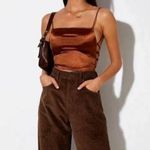 NWT  motelrocks ozka satin chocolate tie back bodice top xxs Photo 1