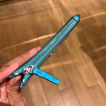 Tory Burch Britton Embossed Turquoise Zip Card Case Wallet Purse Photo 4