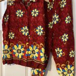 Magic Vintage red floral pajama set size Medium sleepwear sleeveless elastic waist Photo 0