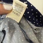 West Kei  Blue Polka Dot Wrap Front Roll Tab Sleeve Sz XL Womens High-low Blouse Photo 8