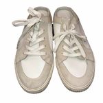 Vince White & Taupe Leather & Suede Kess Slip On Lace Up Sneakers Mules size 8.5 Photo 1