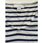 J Jill Size S Navy Striped V Neck Embroidered Fisherman‎ Quiet Luxury Old Money White Photo 2