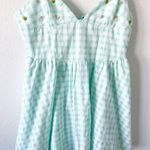 ZARA Gingham V-Neck Summer Fantasy Dress in Turquoise Photo 3