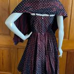 Vintage 50s/60s Full Circle Cocktail Party Dress XS/S Brown Photo 3